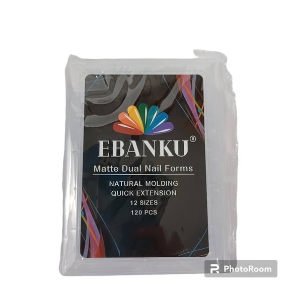 Ebanku False Nail System NEW Matte Dual Nail Forms 120 Pieces (12 Sizes) W/Case - Picture 1 of 8